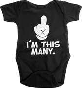Romper Baby -6 maanden- I'm This Many Zwart