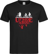 Zwart T shirt met  "Stranger Things"  Upside Down Logo maat XL