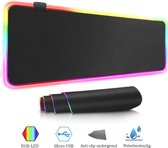 RGB Mouse Pad - LED Kleur - XL Maat - Gaming Mouse Pad - Muismat - Anti-Slip - Waterproof - 80cm x 30cm - Extra Breed en Lang - Keyboardmat