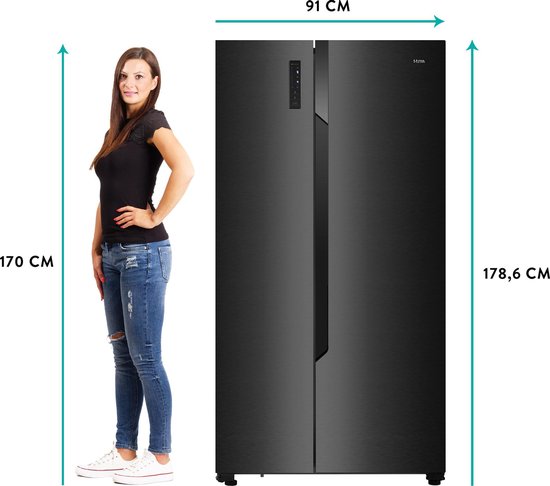 ETNA AKV178ZWA - Amerikaanse koelkast - Zwart | bol