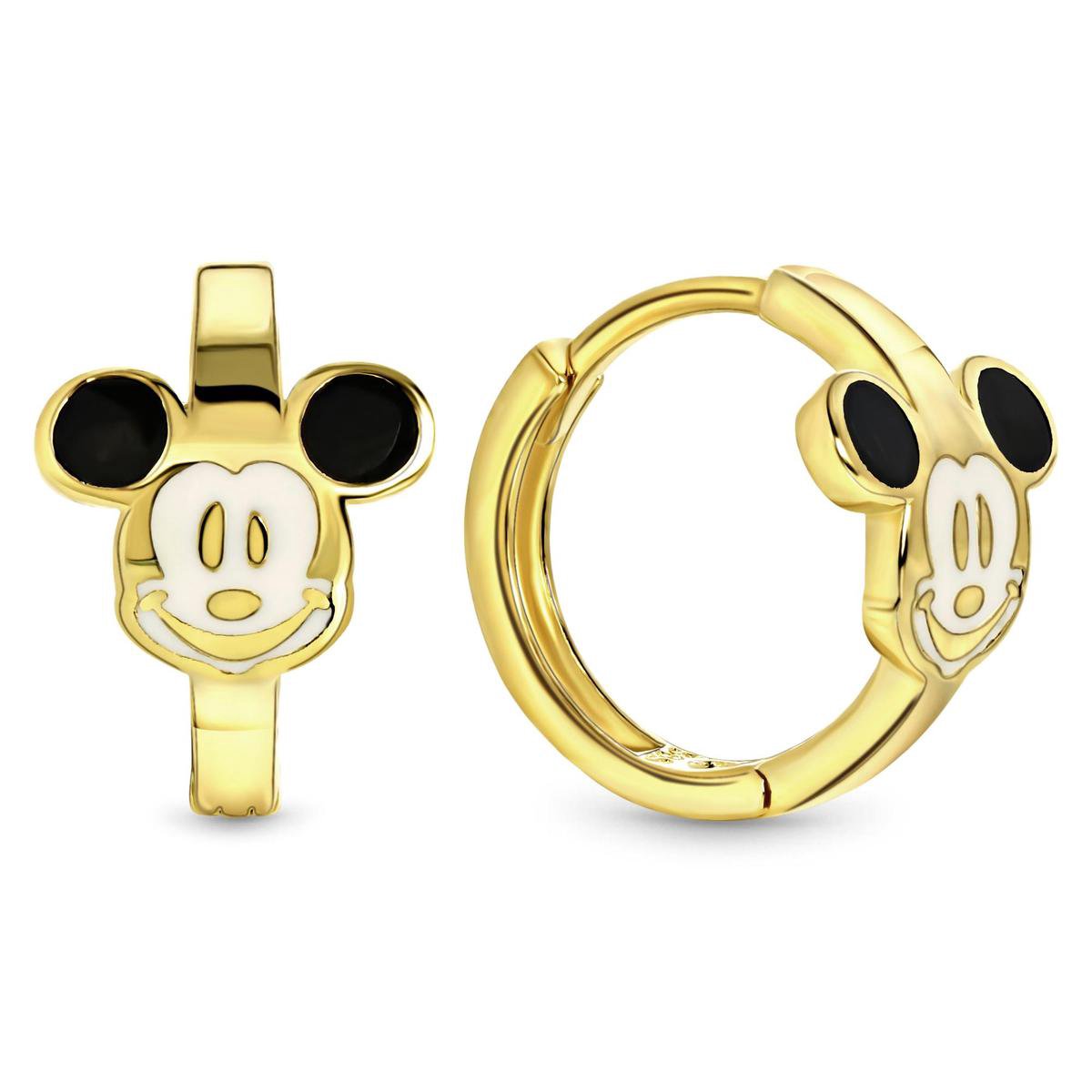 Juwelier Emo - Mickey Mouse Oorbellen Goud - 14 Karaat – Diameter 12mm