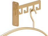 LIROdesign – Wandkapstok - Metalen kapstok - Kapstok goud - Kapstok hangend 4 haken