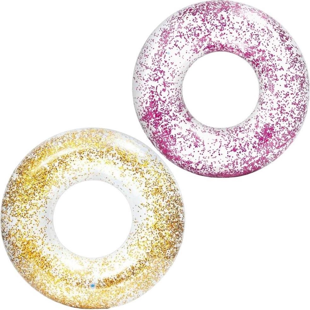 Afbeelding van product Intex Zwemband Glitter Roze en Goud - 2 stuks - 119 cm - Inclusief Reperatieset