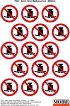 Pictogram sticker 75 stuks P012 - Geen zware last plaatsen - 50 x 50mm - 15 stickers op 1 vel