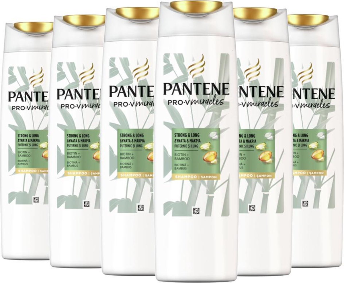 Pantene Pro-V - Miracles - 6 x 300ml - Grow Strong Met Bamboe En Biotine - Voordeelverpakking 6 x 300ml - Shampoo