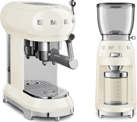Smeg Koffieapparatuur Duo Crème - Espressomachine + Bonenmaler | bol