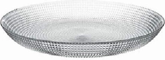 Pasabahce Dessert/gebaksbordjes van glas - 6x stuks - Dia 19 cm - Kleine glazen bordjes - Servies