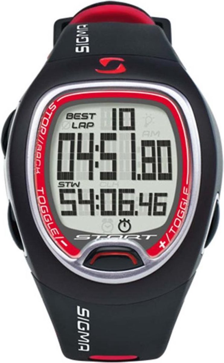 gemakkelijk Verzending Articulatie Sigma SC 6.12 - Stopwatch - Zwart/rood | bol.com