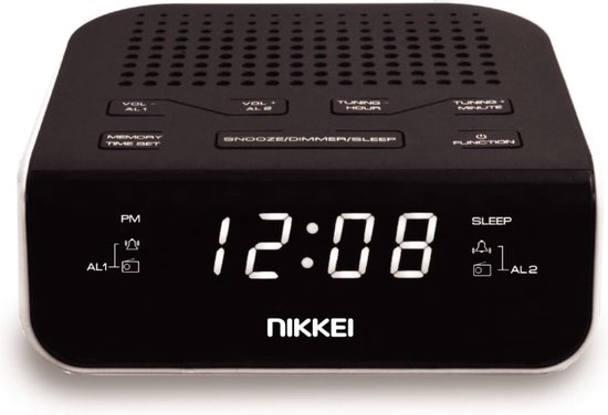 Nikkei - klokradio met USB aansluiting - Wit |