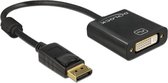 DeLOCK premium DisplayPort naar DVI adapter - DP1.2 (1920 x 1200) / zwart - 0,20 meter
