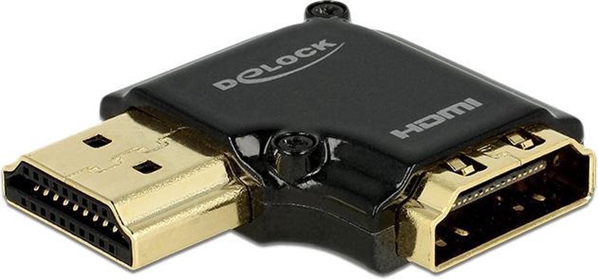Compacte Premium HDMI adapter - 90° haaks naar rechts - versie 2.0 (4K 60Hz + HDR)
