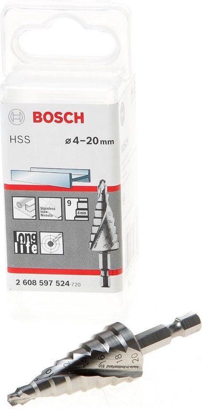 Foret étagé - PWSHYMI - HSS Ti enduit - Diamètre de 4 à 32 mm - Tige