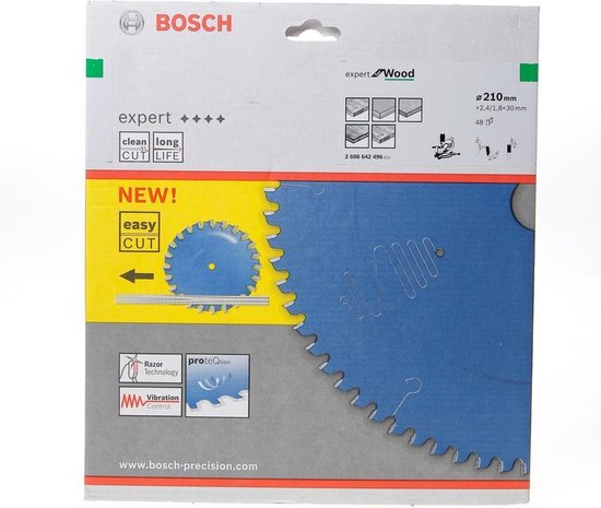 Bosch - Cirkelzaagblad Expert for Wood 210 x 30 x 2,4 mm, 48