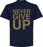 Never Give Up Spurs T-Shirt - Navy/ Goud - 4XL