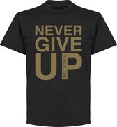 Never Give Up Liverpool T-Shirt - Zwart/ Goud - 5XL
