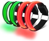 KW® Reflecterende Veiligheids Armbanden met LED | 4 Stuks | Reflectie sport-armbanden | Sport armbanden | Wielrennen Hardlopen veiligheidsband | reflectie sportarmband hardloop wie