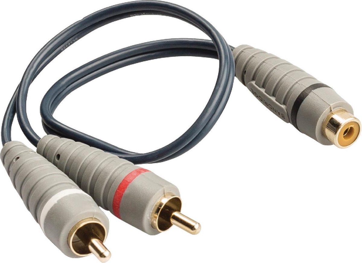 Bandridge Subwoofer/Tulp stereo (m) - Tulp mono (v) audio adapter - 0,20 meter