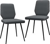 vidaXL Eetkamerstoelen 2 st stof donkergrijs