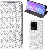 Geschikt voor Samsung Galaxy S20 Ultra Hoesje met Magneet Stripes Dots