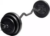 Iron Gym Curlstang EZ Curl Bar Barbell met halterset - Aanpasbaar met verschillende halterschijven - incl. halterklemmen