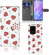 Book Cover Geschikt voor Samsung Galaxy S20 Ultra Telefoon Hoesje Hearts