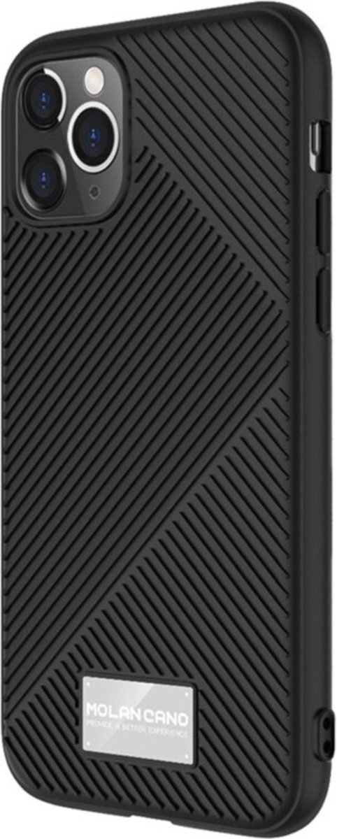 Geschikt voor Molan Cano Apple iPhone 11 Pro Back cover - Zwart - Soft TPU - Gestreept Design