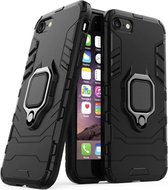 Apple iPhone 7 - iPhone 8 Magnetische Back cover - Zwart - TPU - Magnetisch voor autohouder - Kickstand
