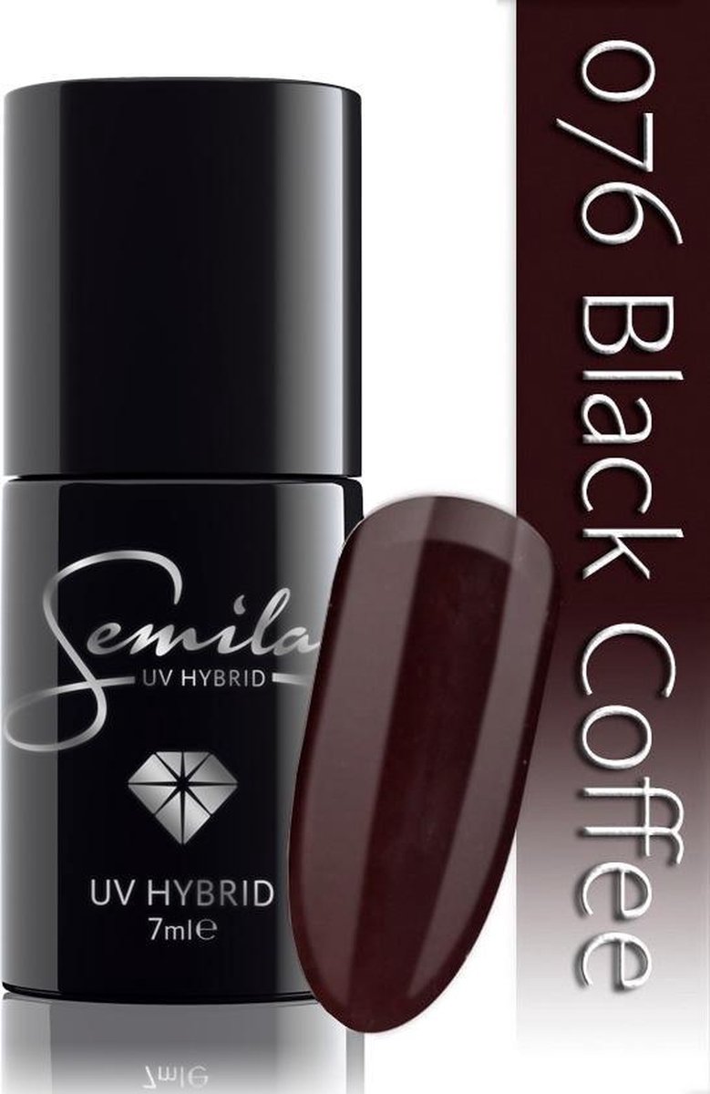 076 UV Hybrid Semilac Black Coffee 7 ml.
