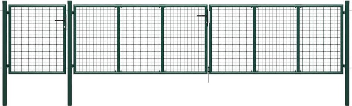 vidaXL - Tuinpoort - staal - 500x100 - cm - groen