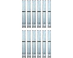 vidaXL - Grondanker - L-vormig - 5x5x50 - cm - gegalvaniseerd - staal - 12 - st