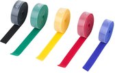 Orico - Herbruikbare Kabelbinders - Multicolor set van 5 - In de kleuren blauw, rood, zwart, geel en groen - 1M lang per stuk - In te korten
