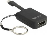 Premium USB-C naar DisplayPort adapter sleutelhanger met DP Alt Mode (4K 60 Hz) / zwart - 0,05 meter