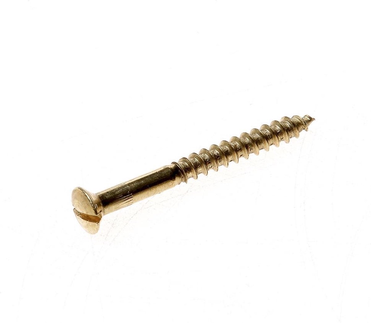 Houtschroef lenskop kop zaagsnede messing 4.0 x 30mm