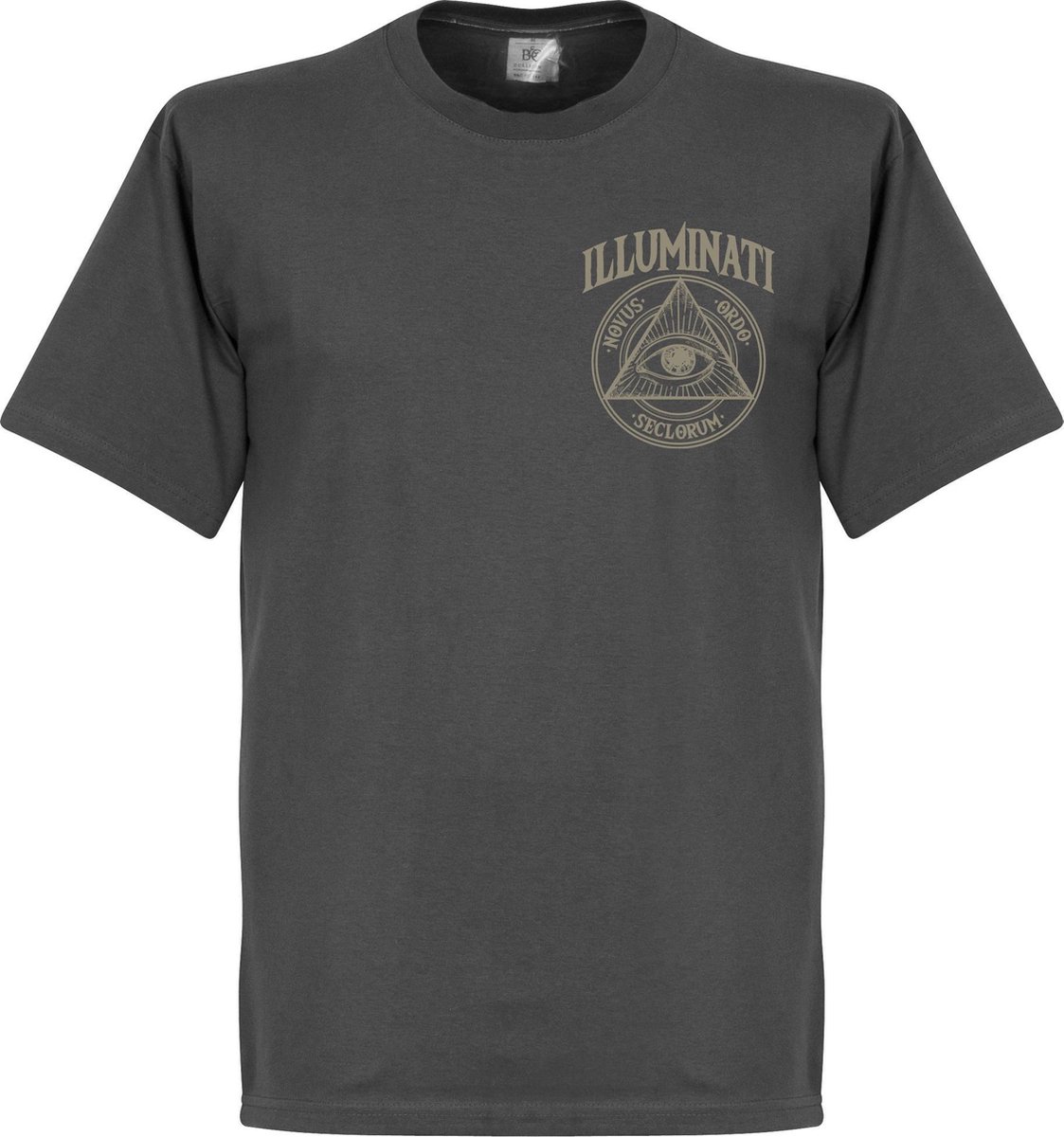 Illuminati Pocket Print T-Shirt - Donker Grijs - XL