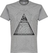 Alziend Oog T-Shirt - Grijs - XXXXL