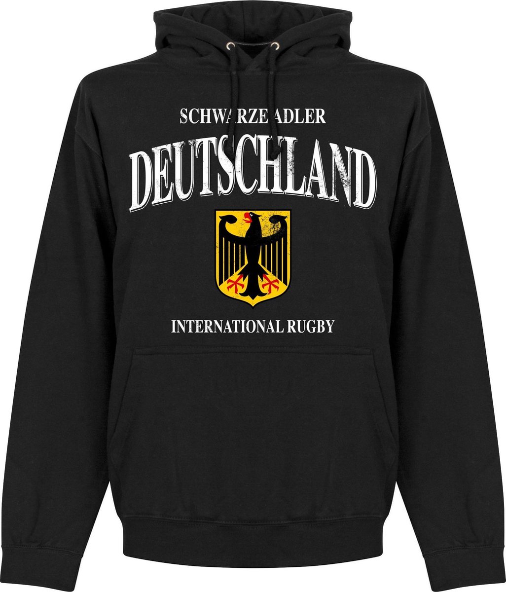 Duitsland Rugby Hoodie - Zwart  - XL