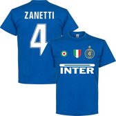 Inter Milan Zanetti 4 Team T-Shirt - Blauw - XL
