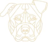 Pitbull Geometrisch Hout 90 x 104 cm Light Wood - Honden - Wanddecoratie