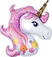 Unicorn Ballon XXL - Eenhoorn Versiering - Helium Folieballon - Happy Birthday Decoratie - Verjaardag Feest Ballonnen - Kinderfeestje - Paarden Spullen Cadeau - Pony Meisje - Paard