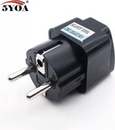 universal adapter plug charger zwart
