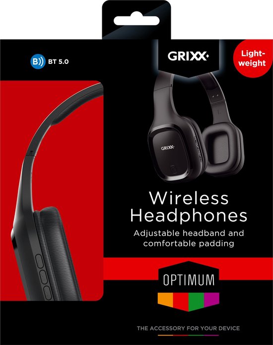 creëren besluiten erven Grixx Optimum On-Ear koptelefoon draadloos - Bluetooth - Zwart | bol.com