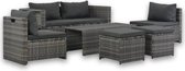 Tuin Loungeset Grijs (Incl LW Fleece deken) - Lounge bank tuin - Tuinbank - Loungebank - Tuinset - Tafelset tuin - Bistroset