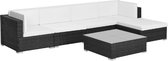 Tuin Loungeset Zwart (Incl LW Fleece deken) - Lounge bank tuin - Tuinbank - Loungebank - Tuinset - Tafelset tuin - Bistroset