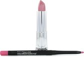 Maybelline Color Sensational Lipstick - 150 Stellar Pink + Lipliner 60 Palest Pink