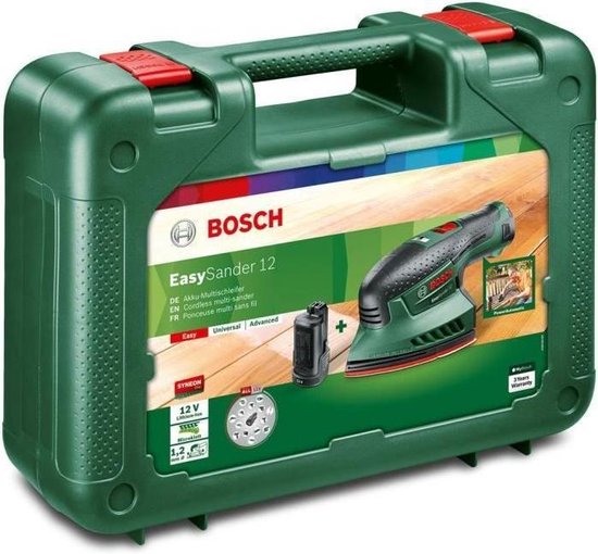 beu Welsprekend Zeeziekte Bosch EasySander 12 Accu multischuurmachine - 3 schuurbladen - Met 2 x 12 V  accu en... | bol.com
