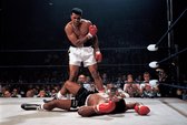 ? Muhammad Ali • Cassius Clay K.O. Canvas 90x60 cm • Foto print op Canvas schilderij ( Wanddecoratie woonkamer / slaapkamer / keuken / kantoor / bar / restaurant ) / Muhammad Ali C