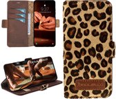 Bouletta geschikt voor Samsung S20 Ultra leder BookCase hoesje - Furry Leopard
