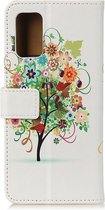 Samsung Galaxy S20 Ultra Lederen Portemonnee Hoesje met Tree Print