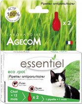 Laboratoire Agecom Essentiel Eco Spot Kat +12 maanden anti-Vlo en Teek Pipetten