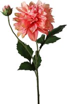 Viv! Home Luxuries Dahlia - Zijden Bloem - Licht Warm Roze - 50cm - Topkwaliteit